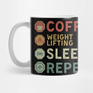 coffee weightlifting sleep repeat Mug